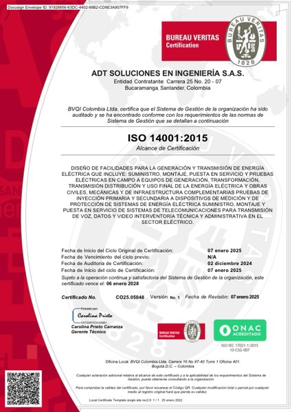 Certificado iso-14001