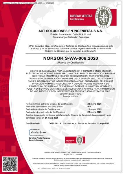 Certificado norsok