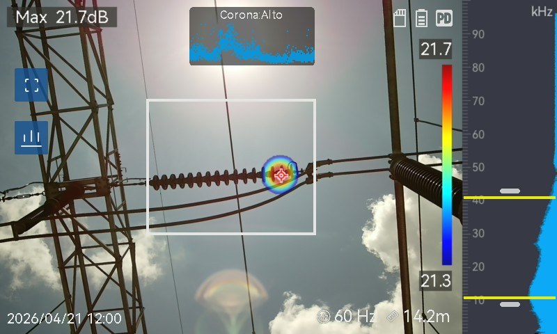 Detección de descargas parciales por ultrasonido con cámara acústica HIKMICRO AI76